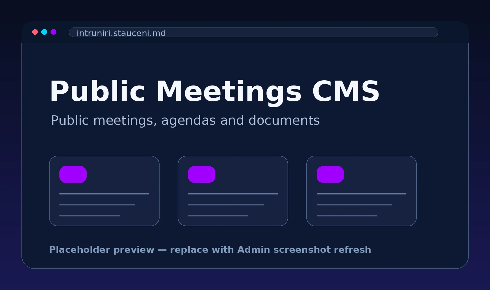 Public Meetings CMS preview